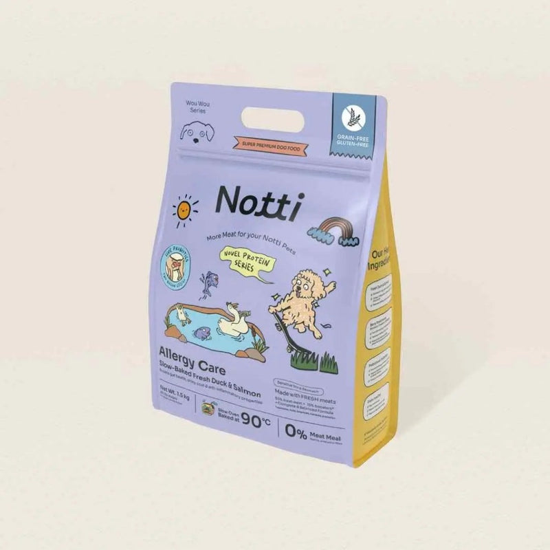 NOTTI DOG FOOD - ALLERGY CARE SLOW BAKED FRESH DUCK & SALMON 1.5KG