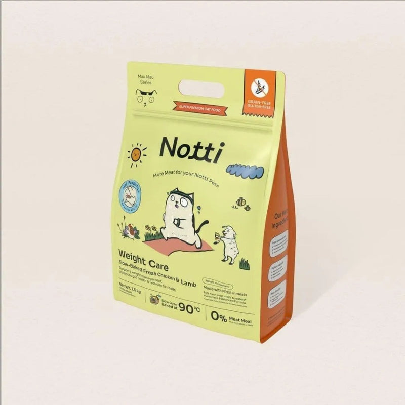 NOTTI CAT FOOD - WEIGHT CARE SLOW BAKED FRESH CHICKEN & LAMB 1.5KG